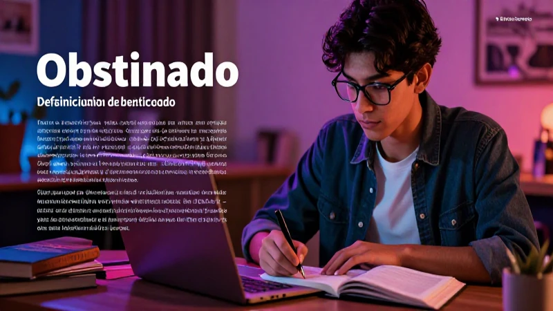 Estudiante estudia diccionario para entender obstinado