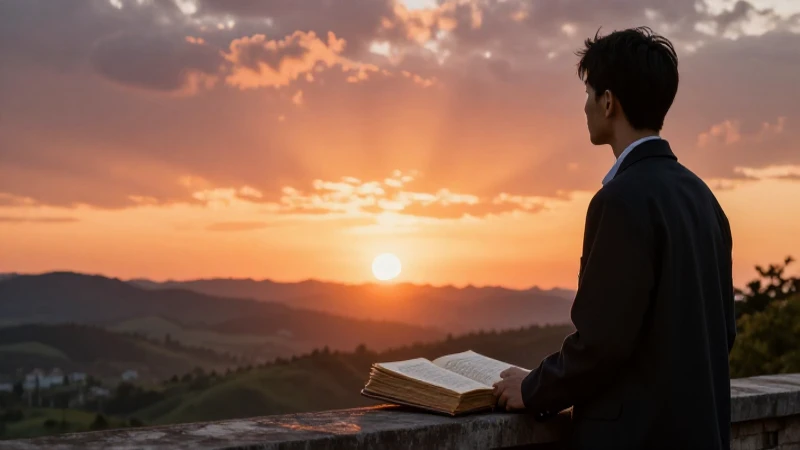 Ocaso: definición, concepto y su significado en la vida 4 Silueta de estudioso al atardecer