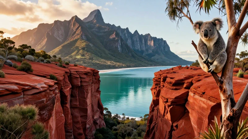 Oceania: Información, características, clima, fauna y más 7 Koala entre montañas neozelandesas y acantilados australianos