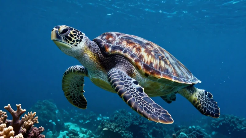 Océano Índico: Flora, Fauna, Clima y Características Clave 7 Tortuga en vibrante ecosistema del Océano Índico