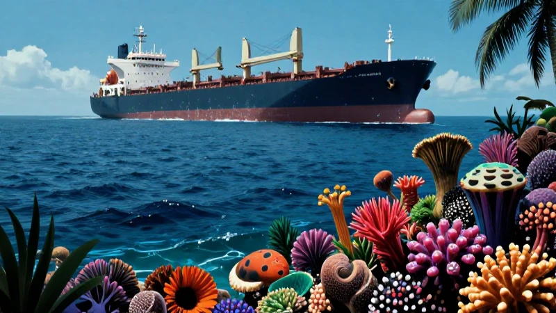 Océano Índico: Flora, Fauna, Clima y Características Clave 3 Barco masivo en vasto océano tropical