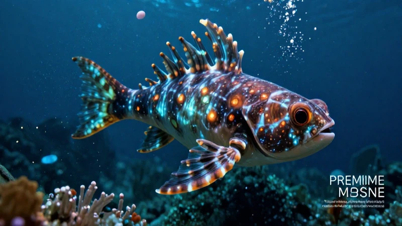 Conoces la flora, fauna y contaminación en los océanos 5 Criatura abisal bioluminiscente en un océano contaminado