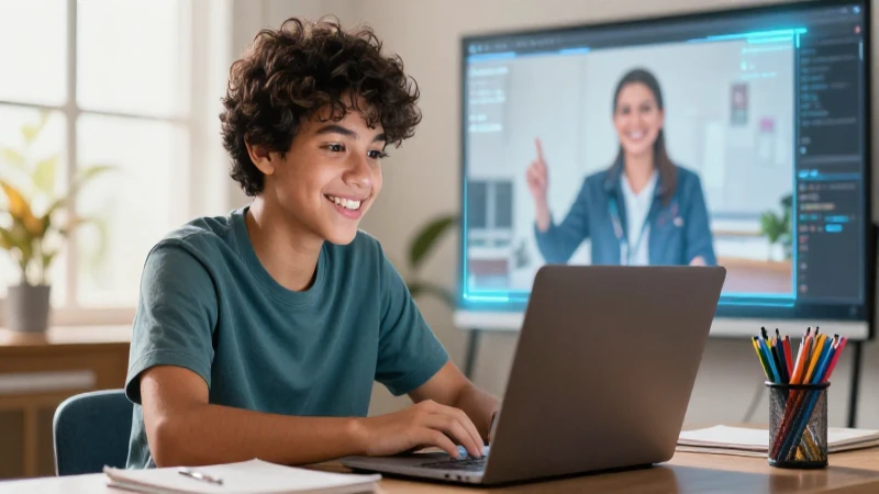 Aprendoencasayenclase: Educar en casa y en aula eficazmente 6 Estudiante conecta con profesor holográfico