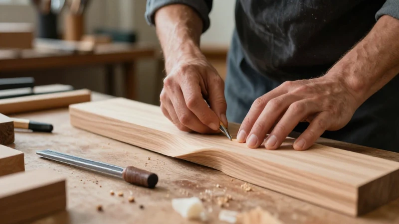 Manos artesanas en madera con estilo cinematográfico