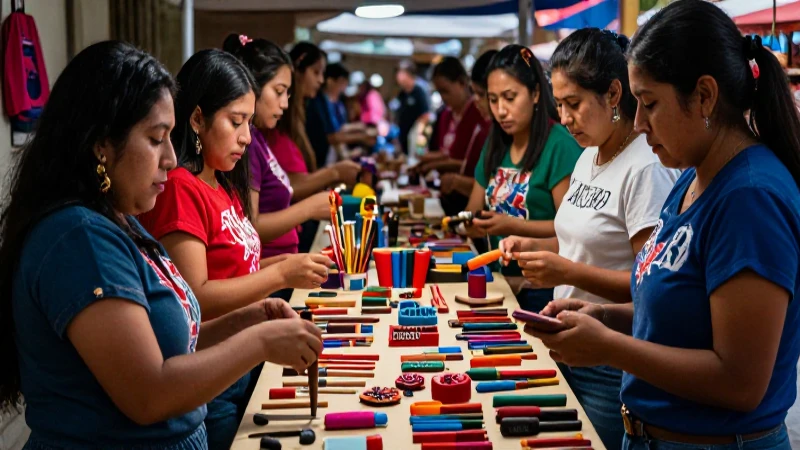 Artesanos mexicanos y mercado vibrante de calidad