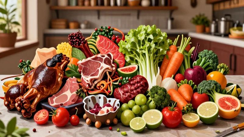 Cena vibrante: proteínas y vegetales en diseño moderno