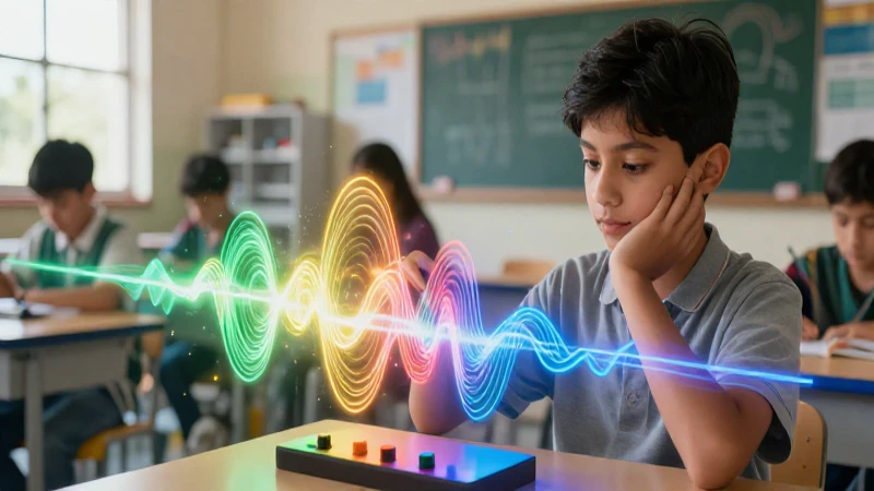 Estudiante aprende física con ondas vibrantes