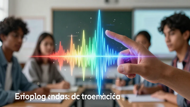 Estudiante interactúa con ondas electromagnéticas vibrantes