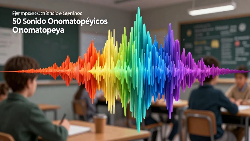Onomatopeya Ejemplo: 50 Sonidos Onomatopéyicos Únicos 7 Ilustración vibrante de onomatopeyas en español