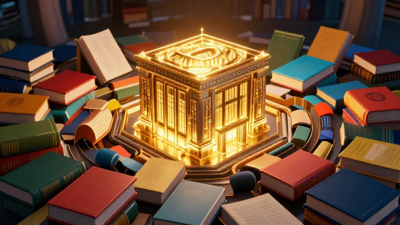 Qué es la ontología y cuáles son sus tipos esenciales 5 Existencia dorada rodeada de libros académicos
