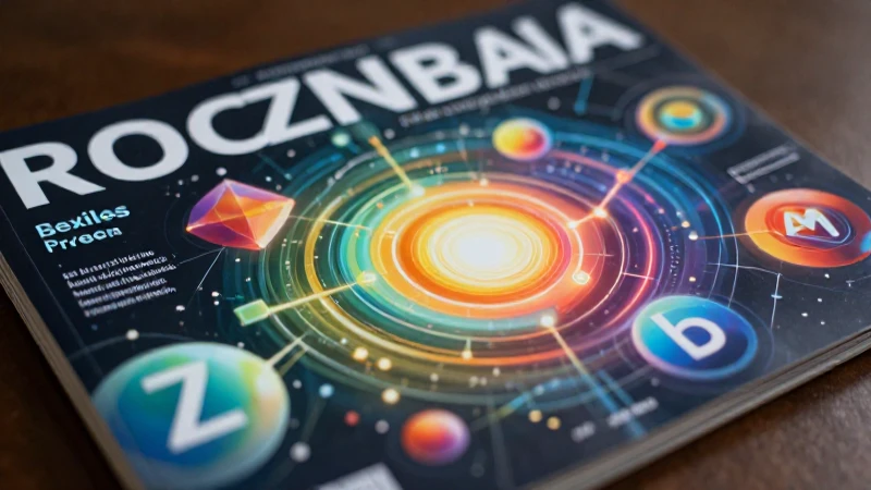 Revista educativa vibrante con geometría abstracta