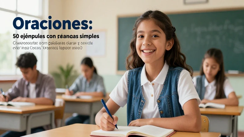 Oraciones: 50 ejemplos con palabras claras y sencillas 7 Ilustración alegre para aprender oraciones simples