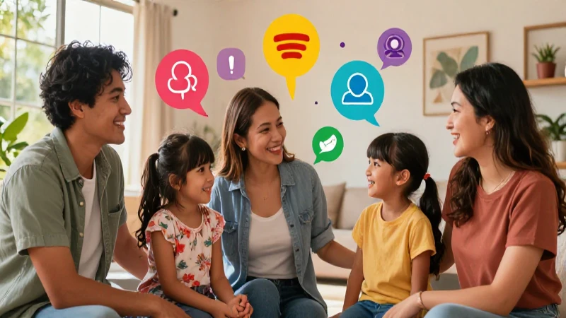 Familia mexicana feliz en portada educativa