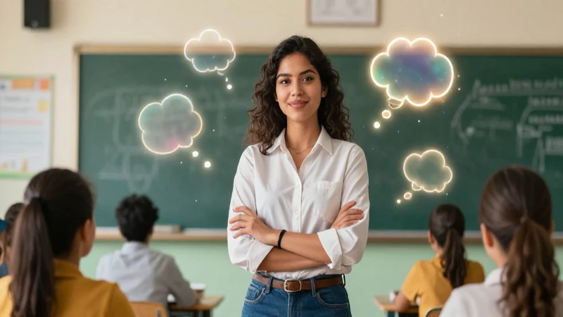 Maestra mexicana, vibrante ilustración educativa moderna