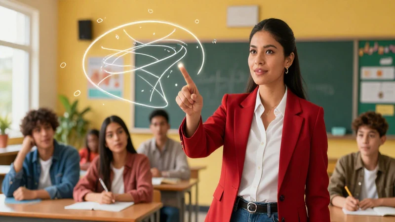 Ilustración vibrante de educador mexicano profesional