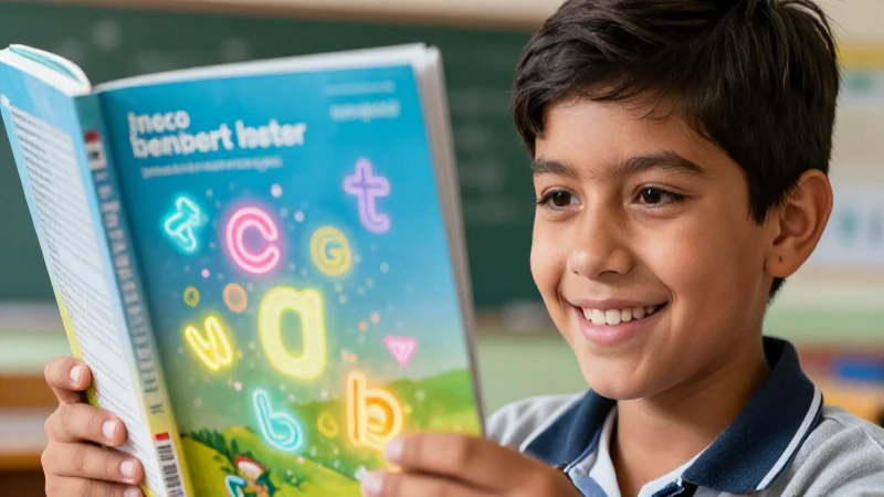 Oraciones afirmativas en inglés: 50 ejemplos en español 4 Estudiante sonriente ilustra cubierta de magazine educativa
