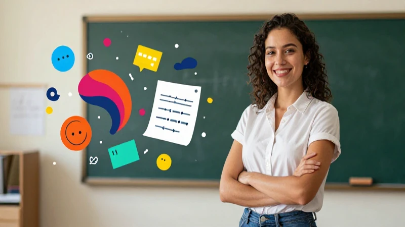 Vibrante profesora enseñando conceptos en México