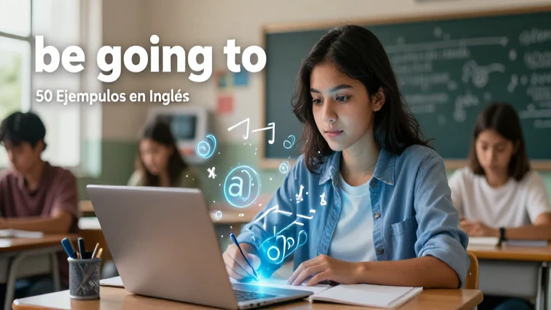 Ilustración educativa sobre be going to