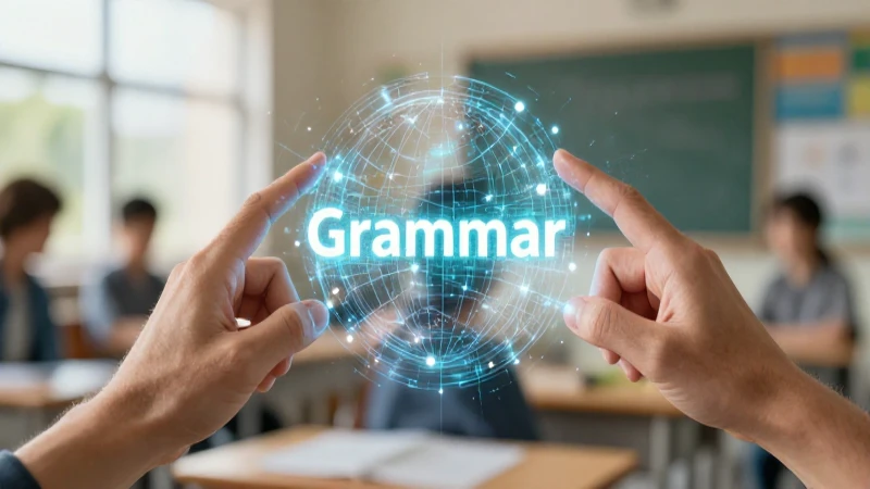 Ilustración conceptual brillante de estructuras gramaticales y conexión de datos