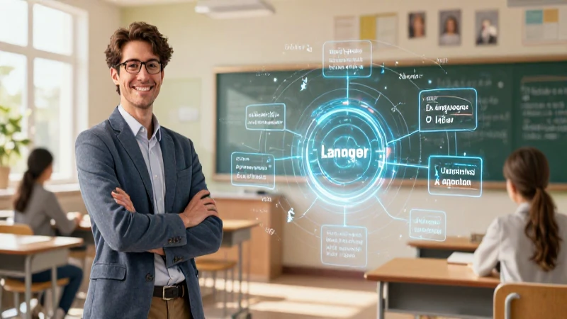 Maestro con diagrama de lenguaje brillante
