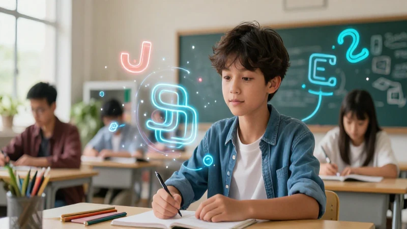 Estudiante moderno y vibrante en estudio educativo