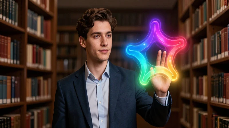 Oraciones con Presente Perfecto: 100 Ejemplos Prácticos 8 Especialista joven interactúa con símbolo abstracto