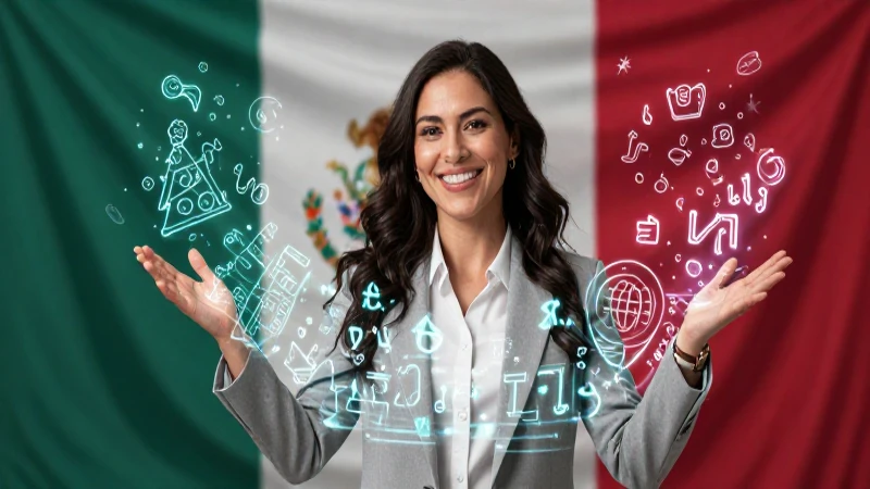 Maestra dinámica en vibrante México con símbolos mágicos