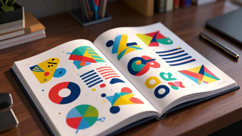 Oraciones con sustantivos: 60 Ejemplos para Aprender 3 Ilustración geométrica vibrante sobre escritorio profesional