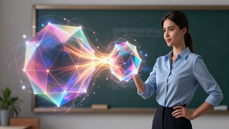 Educadora dinámica con conceptos visuales vibrantes