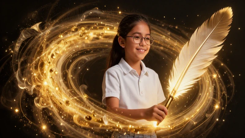 Ilustración educativa mexicana dinámica con motivos celestiales
