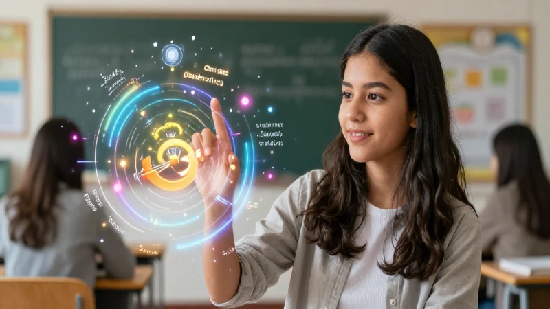 Estudiante aprende conceptos lingüísticos visuales