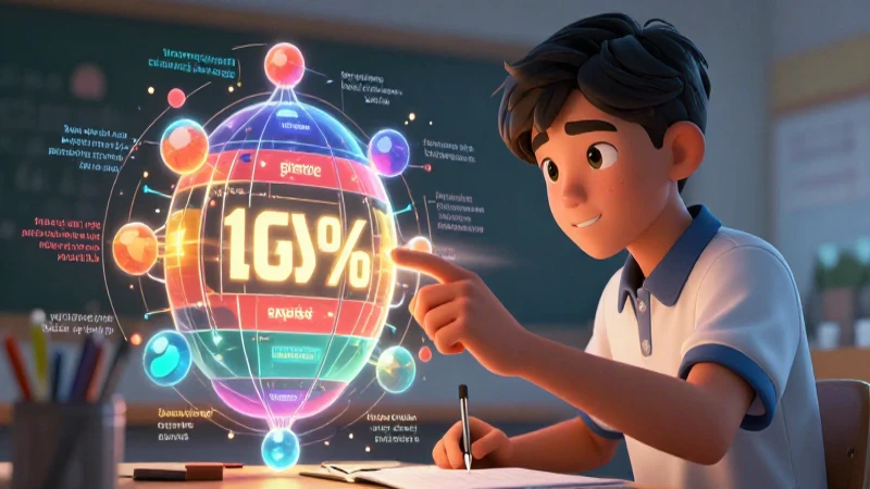 Ilustración vibrante de estudiante dominando gramática