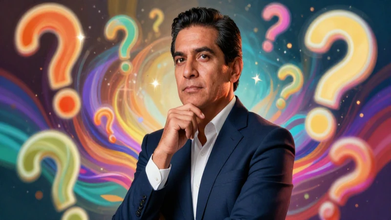 Educador reflexivo con preguntas abstractas