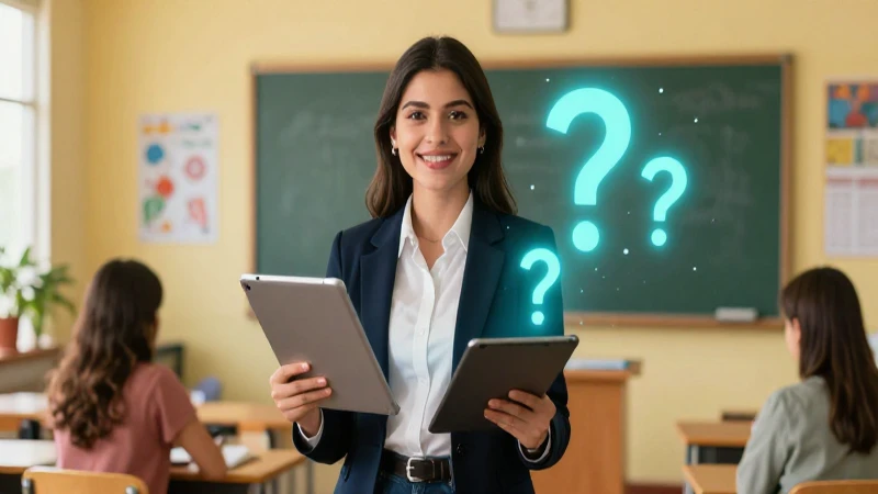 Maestra alegre en aula mexicana vibrante