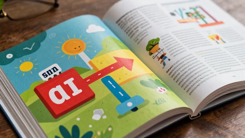 Ilustración educativa vibrante con bloques estilizados