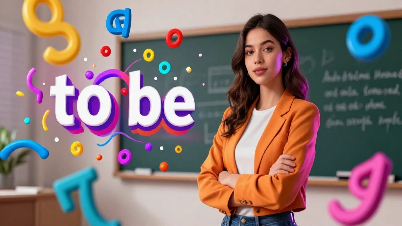 Joven maestra dinámica enseña gramática vibrante