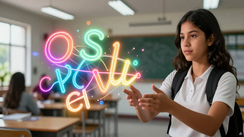 Joven estudiante mexicano con ideas abstractas flotantes