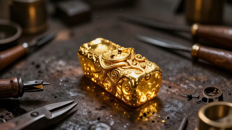 Oro detallado: joyería y herramientas realistas