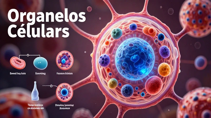 Organelos celulares: definición, tipos y clasificación 9 Ilustración vibrante de organelos celulares detallados