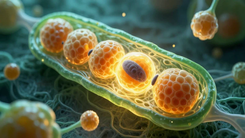 Célula vegetal ultra detallada, brillante y dinámica