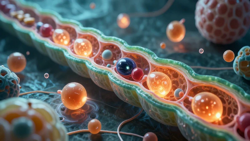 Render fotorrealista del aparato de Golgi vibrante