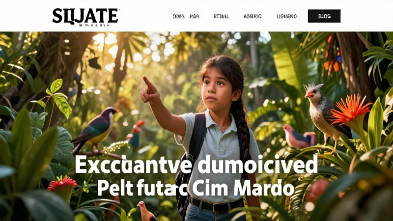 Estudiante curioso en ecosistema tropical vibrante