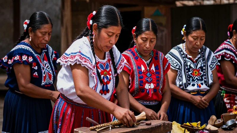 Totonacas trabajan en un vibrante y detallado estilo cinematográfico