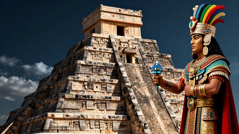 Secretos de la Organización Social del Virreinato: Estructuras y Jerarquías Reveladas 5 Ilustración vibrante de la jerarquía azteca