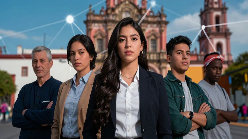 Retrato dinámico de estudiante mexicano moderno