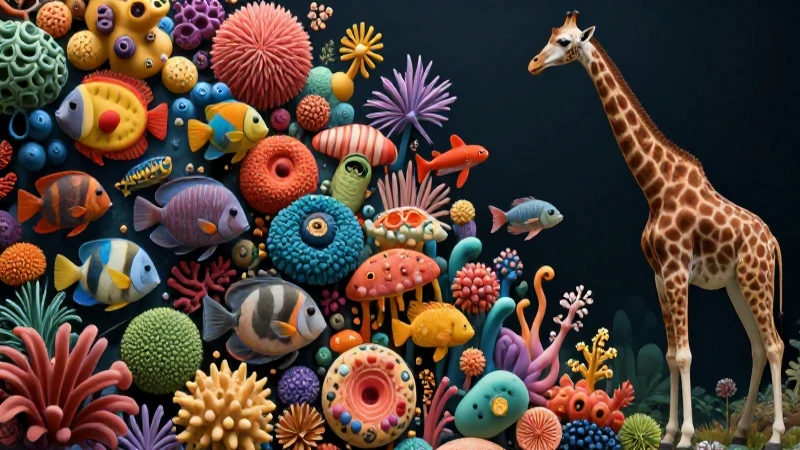 Organismos animales complejos en ecosistemas vibrantes