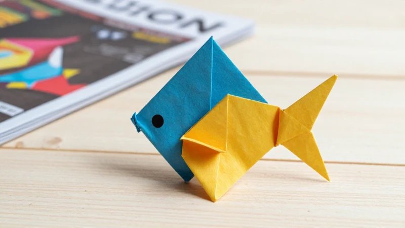 Origami de pez vibrante y detallado