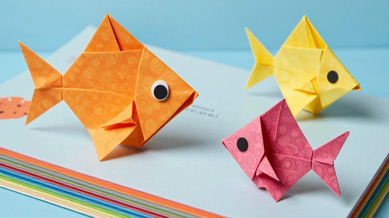 Creación creativa de peces de origami