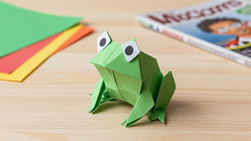 Origami de papel: Aprende a hacer una ranita fácil 4 Origami de ranita fácil y colorido