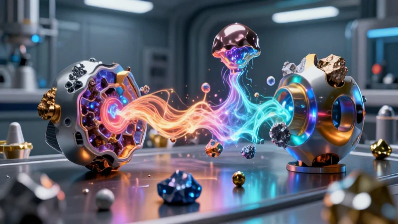 Minerales transformándose en aleaciones futuristas